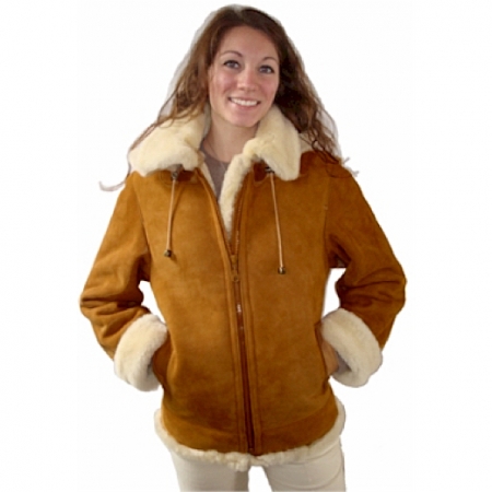 Ladies sheepskin aviator clearance jacket